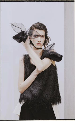 Cravată decorativă florală — Negru