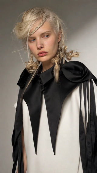 Sculptural Satin Statement Collar – Black