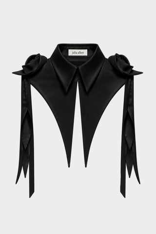 Sculptural Satin Statement Collar – Black