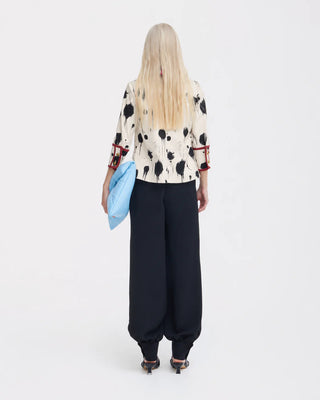 Ivory Polka Dot Blouse With Cuffs – Capsule Edition