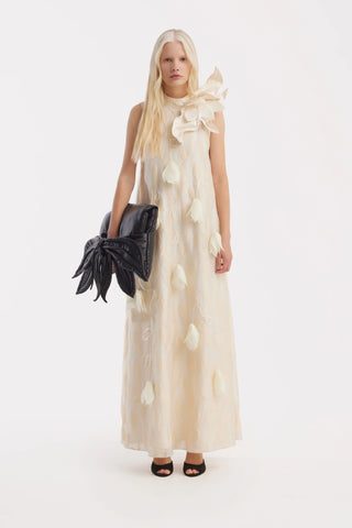 Ivory A-Line Flower Maxi Dress – Couture Gown