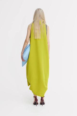 Long Double Breasted Blazer Vest - Lime Green