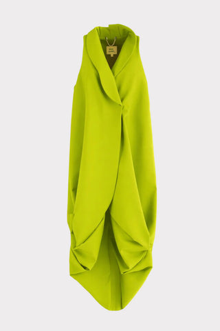 Vestă-blazer lungă double-breasted – Verde lime