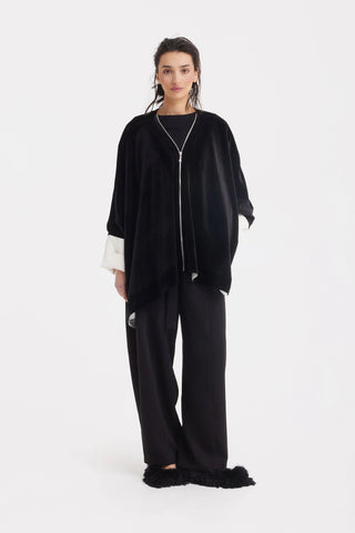 High Waisted Barrel Leg Pants - Black