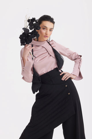 Luxury Silk-Feel Satin Blouse Blush