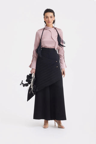 Стёганые брюки Vintage из шерстяного смесового материала – Чёрные