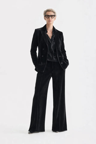 Ретро-комплект — жакет и брюки с широкими штанинами, чёрный