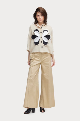 Oversized Appliqué Shirt in Cotton