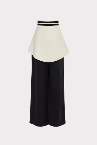 Pantaloni largi cu talie statement — negri