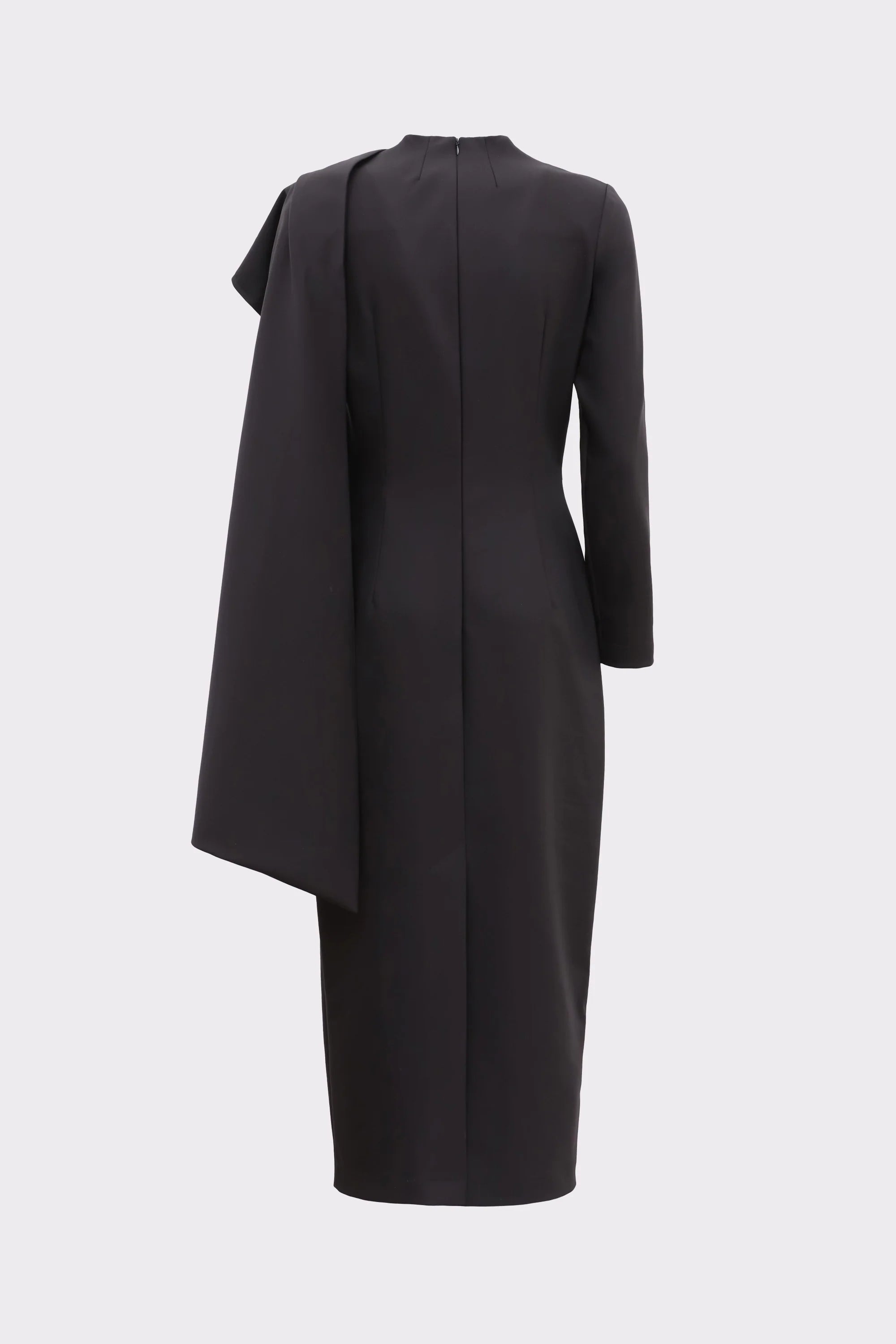 Architectural Cape Sheath Midi Dress Black JuliaAllert.MD Architectural Cape Sheath Midi Dress Black JuliaAllert.MD