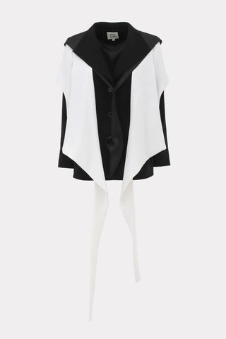 Architectural Contrast Layered Blazer – Black & White