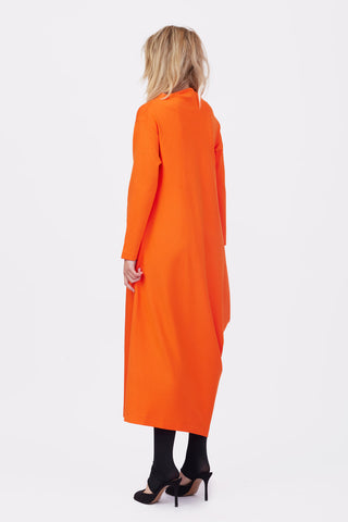 Asymmetrical Jersey Dress Orange