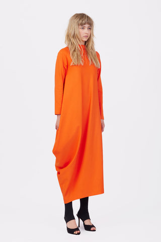 Asymmetrical Jersey Dress Orange