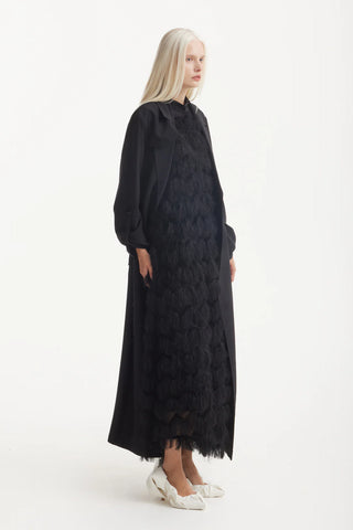 Belted Double-Breasted Trench Dress Black