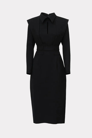 Black Fashion Fitted Midi Dress