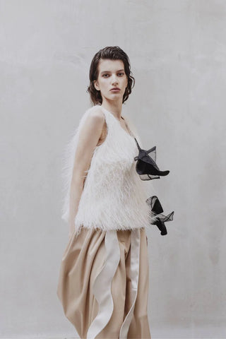 Fringe Sleeveless Top – Ivory