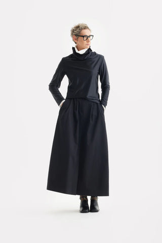 Casual A-Line Maxi High Waist Skirt Black