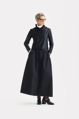 Casual A-Line Maxi High Waist Skirt Black