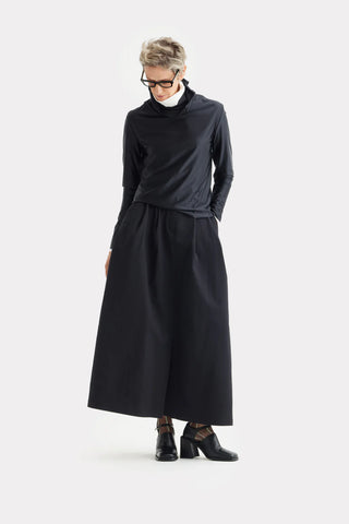 Casual A-Line Maxi High Waist Skirt Black