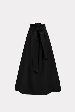 Casual High-Waisted A-Line Skirt With Belt Black