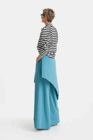 Vintage Wool Blend Quilted Pants Turquoise
