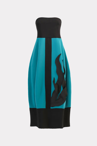 Cocktail Strapless Midi Dress Azure Black