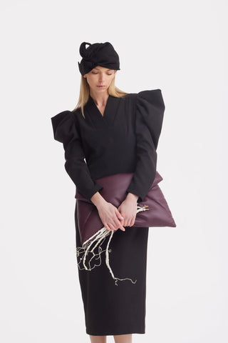 Accesoriu pentru cap – mini pălărie de seară - neagră