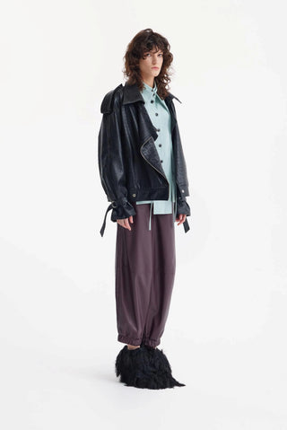 Bluza artistică asimetrică din viscoză texturată – Mint prăfuit