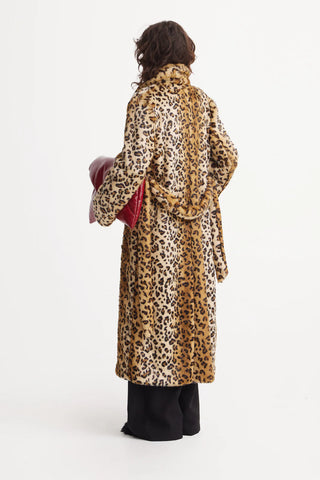 Demi-Season Animal Print Faux Fur Coat