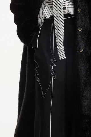 Demi-Season Solid Faux Fur Coat Black