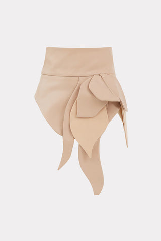 Designer Asymmetrical Faux Leather Belt Beige