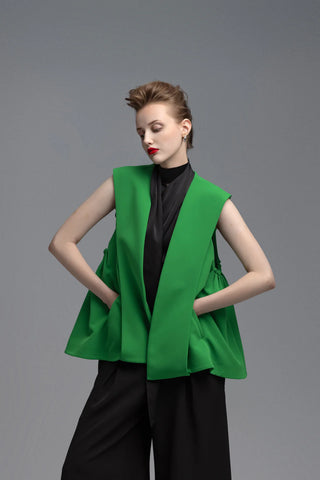 Designer Blazer Vest Green