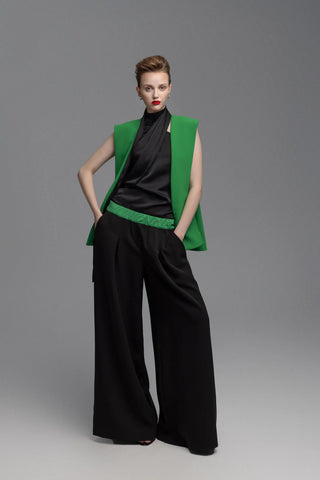 Designer Blazer Vest Green