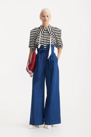 Дизайнерская блуза в черно-белую полоску