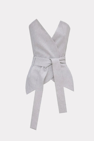 Designer Corset Belt White With Glitter