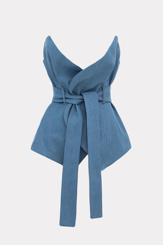Designer Denim Corset Belt - Pale Blue