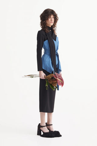 Elegant Evening Open Shoulder Midi Dress Black