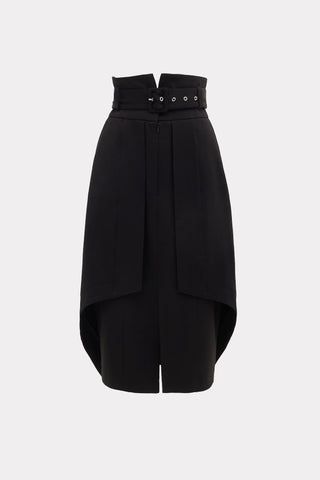 Designer Double Midi Skirt Black