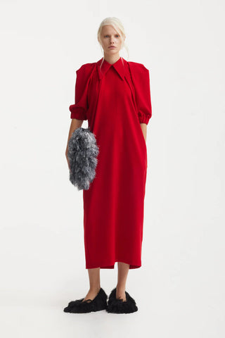 Designer Midi Dress Red