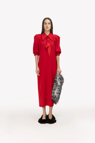 Designer Midi Dress Red