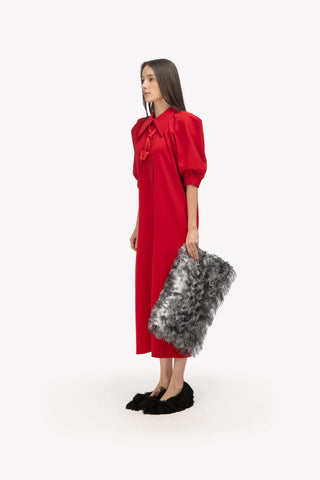 Designer Midi Dress Red