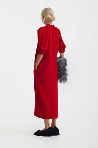 Designer Midi Dress Red