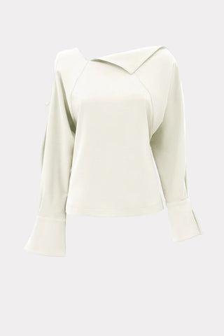 Designer One Shoulder Blouse Ecru