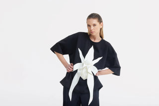 Relaxed Fit Knit Top – Black