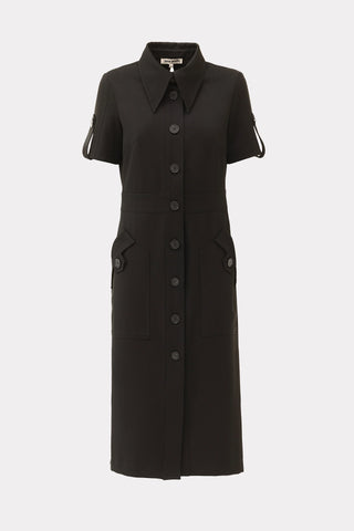 Designer Solid Dress Shirt Black