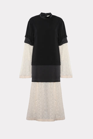  Rochie lungă neagră de designer, stil tricou