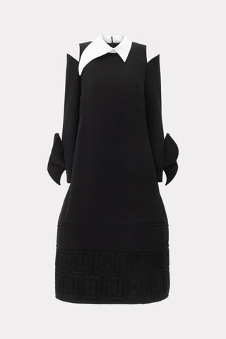Designer Trapeze Dress With Unique Detailing Black