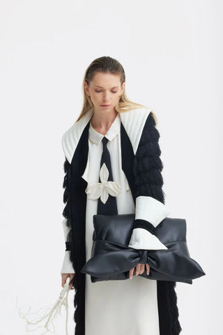 Текстурный тренч в стиле кейп длиной до щиколотки — чёрный