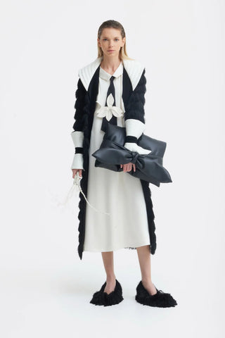 Текстурный тренч в стиле кейп длиной до щиколотки — чёрный