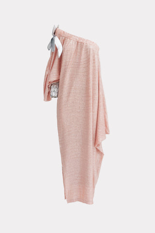 Luxury Elegance One-Sleeve Long Dress Rose Silver